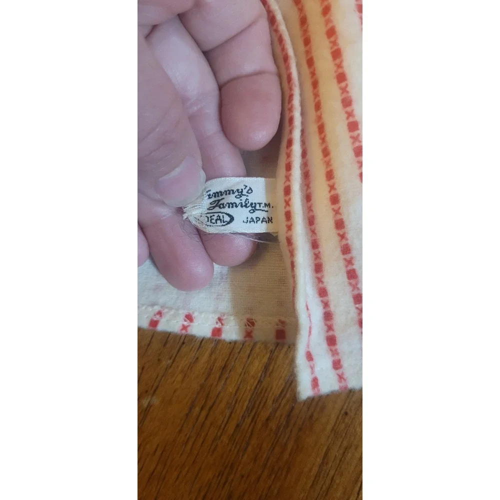 Vintage Ideal Tammy Mom ? Clothes Doll Outfit Red White Flannel Robe Nightgown
